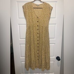 Madewell Floral Button-Down Yellow Dress